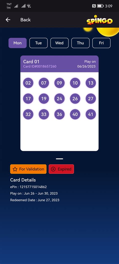 how to validate spingo card